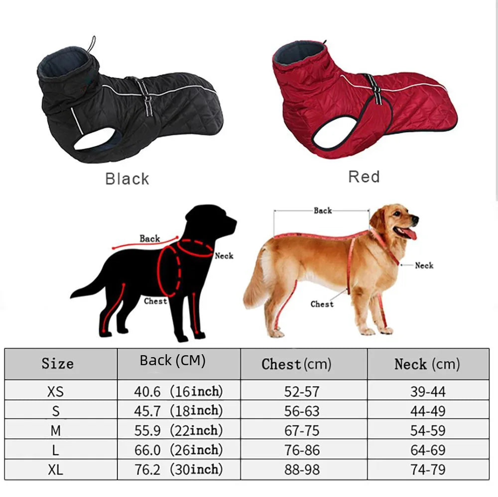 Wasserdichte Reflektierende Hundejacke – Warme Winterweste für Mittelgroße & Große Hunde