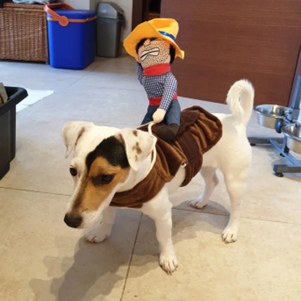 Lustiges Cowboy-Kostüm für Haustiere – Weihnachts- & Halloween-Cosplay-Partyoutfit für Hunde, Welpen & Katzen