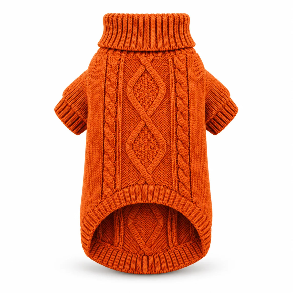 Grauer Zopfmuster-Hundepullover – Warmer Rollkragen-Winterpullover für Kleine & Mittelgroße Hunde