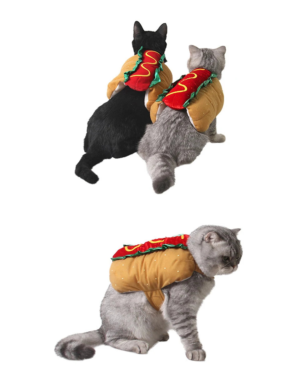 Hot-Dog-Kostüm für Hunde & Katzen – Verstellbares Würstchen-Outfit für Dackel & Welpen