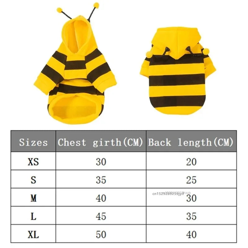 Bienen-Fleece-Hoodie für Hunde & Katzen – Süßer Cosplay-Pullover für Haustiere