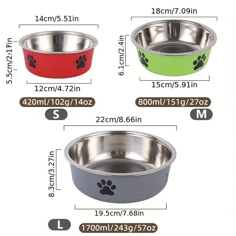 Rutschfester Futternapf aus Edelstahl – Futter- und Wassernapf für Kleine, Mittelgroße & Große Hunde sowie Katzen
