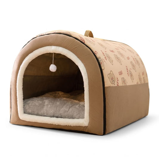 Großes Warmes Winter Hundehaus-Bett mit Abnehmbarem Waschbarem Design – Gemütliches Haustier Schlafnest für Große Hunde & Katzen