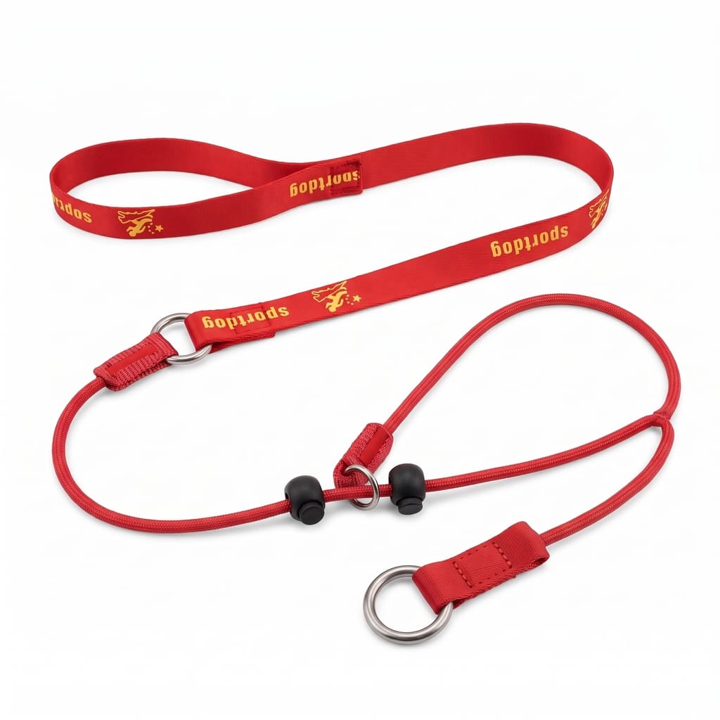 Zwei-in-Eins-Schlaufleine für Hunde – P-Förmige Führleine mit Integriertem Halsband für Kleine und Große Hunde