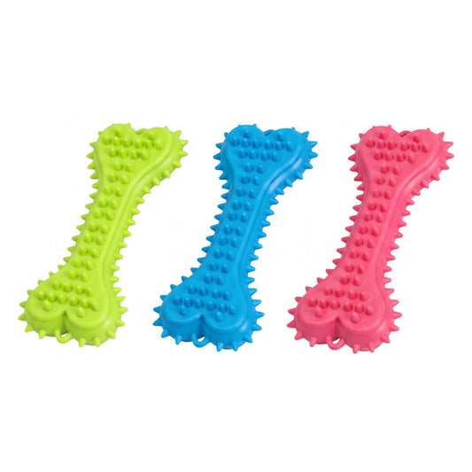 3-teiliges Gummi-Zahnbürsten-Kauspielzeug für Hunde – Knochenförmiger Zahnreinigungs-Kaustick & Trainingsspielzeug für Kleine Hunde und Welpen