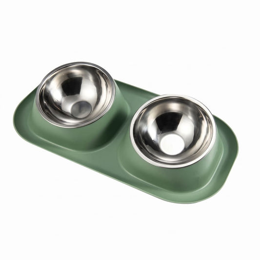 Doppelnapf-Set aus Edelstahl – Rutschfester Futter- und Wassernapf für Hunde, Katzen, Welpen und Kätzchen