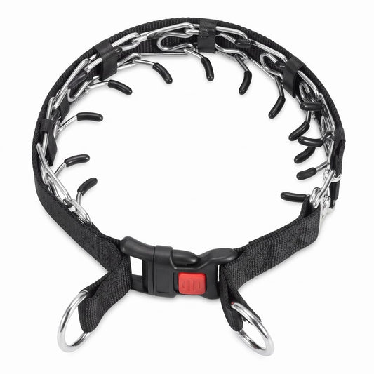 Stachelhalsband für Hundetraining – Trainingshalsband mit Schnellverschluss & Nylonabdeckung