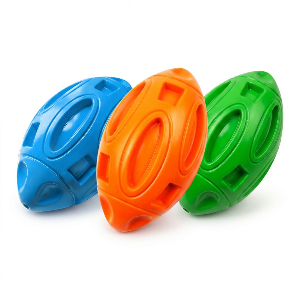 Robuster Quietschender Gummi-Kauball für Hunde – Zahnreinigungs- & Kauspielzeug für Starke Kauer, Mittelgroße Große Hunde & Welpen