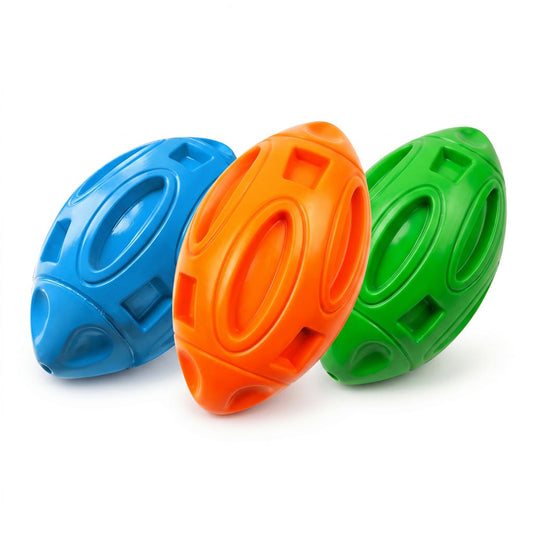 Robuster Quietschender Gummi-Kauball für Hunde – Zahnreinigungs- & Kauspielzeug für Starke Kauer, Mittelgroße Große Hunde & Welpen