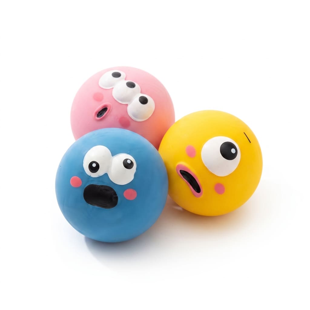 Quietschender Gummi-Kauball für Hunde – Bissfester Zahnreinigungs-Ball mit Sound für Welpen & Kleine Mittlere Große Hunde