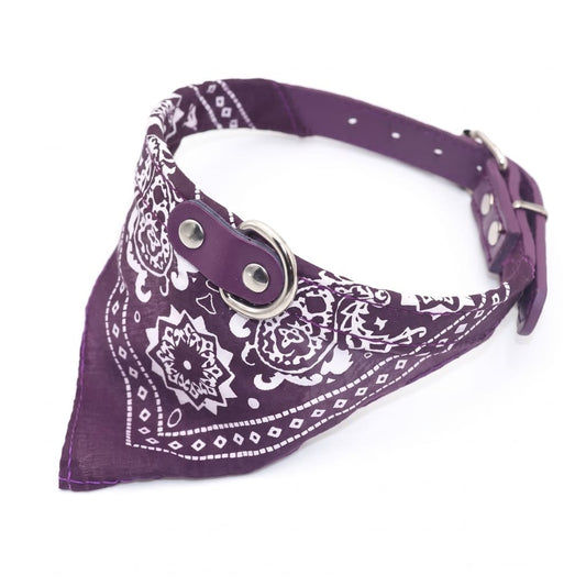 PU-Halsband für Hunde & Katzen mit Halstuch – Verstellbares Haustierhalsband für Kleine & Mittelgroße Hunde, Chihuahuas, Corgis und Welpen