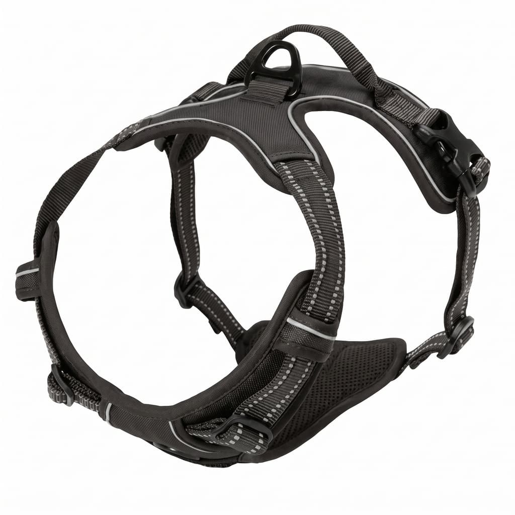 Hunde-Halsband, Geschirr und Leinen-Set in Lederoptik – Verstellbares Spaziergang-Set für Kleine und Mittelgroße Hunde und Welpen