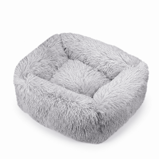 Luxuriöses Plüsch-Hundebett – Waschbares Quadratisches Kuschelbett für Kleine bis Große Hunde