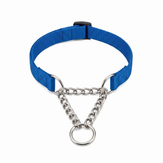 Verstellbares Nylon-Zughalsband für Hunde – Trainingshalsband mit Geschweißter Gliederkette für Große Hunde