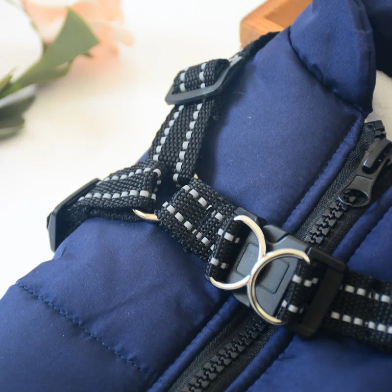 Wasserdichte Warme Hundejacke mit Geschirr – Winterweste für Kleine & Große Hunde