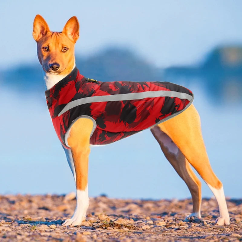 Wasserdichte Reflektierende Hundejacke – Warmer Gefütterter Wintermantel für Dobermann & Rottweiler