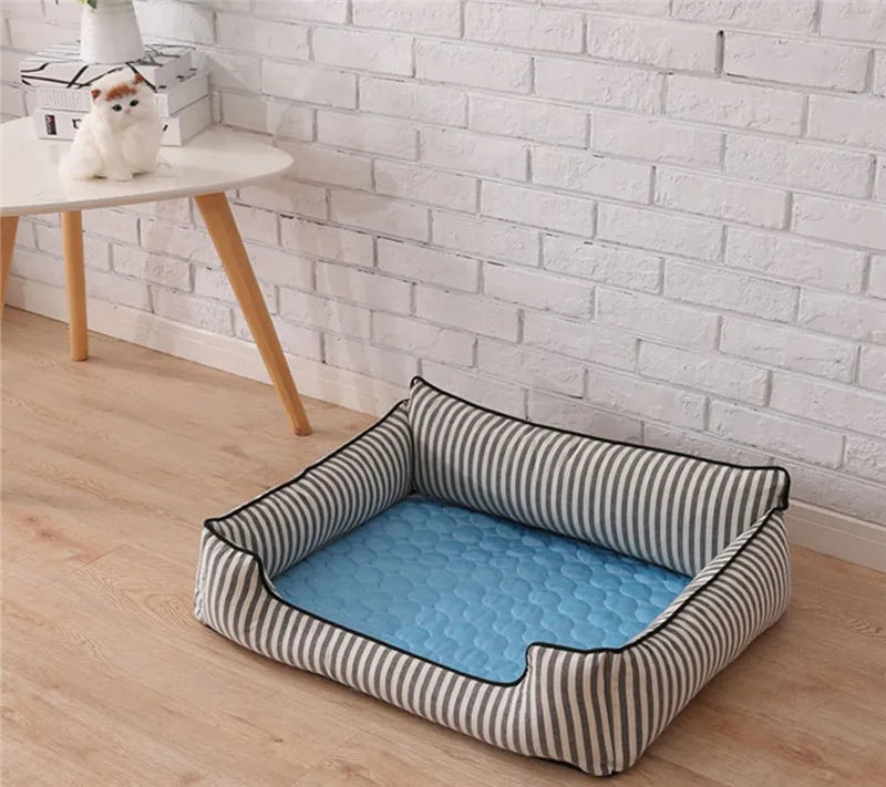 Atmungsaktive Sommer Kühlmatte für Hunde & Katzen – Waschbare Weiche Haustier Schlafmatte und Decke für Sofa Auto Kleine Mittlere Große Hunde