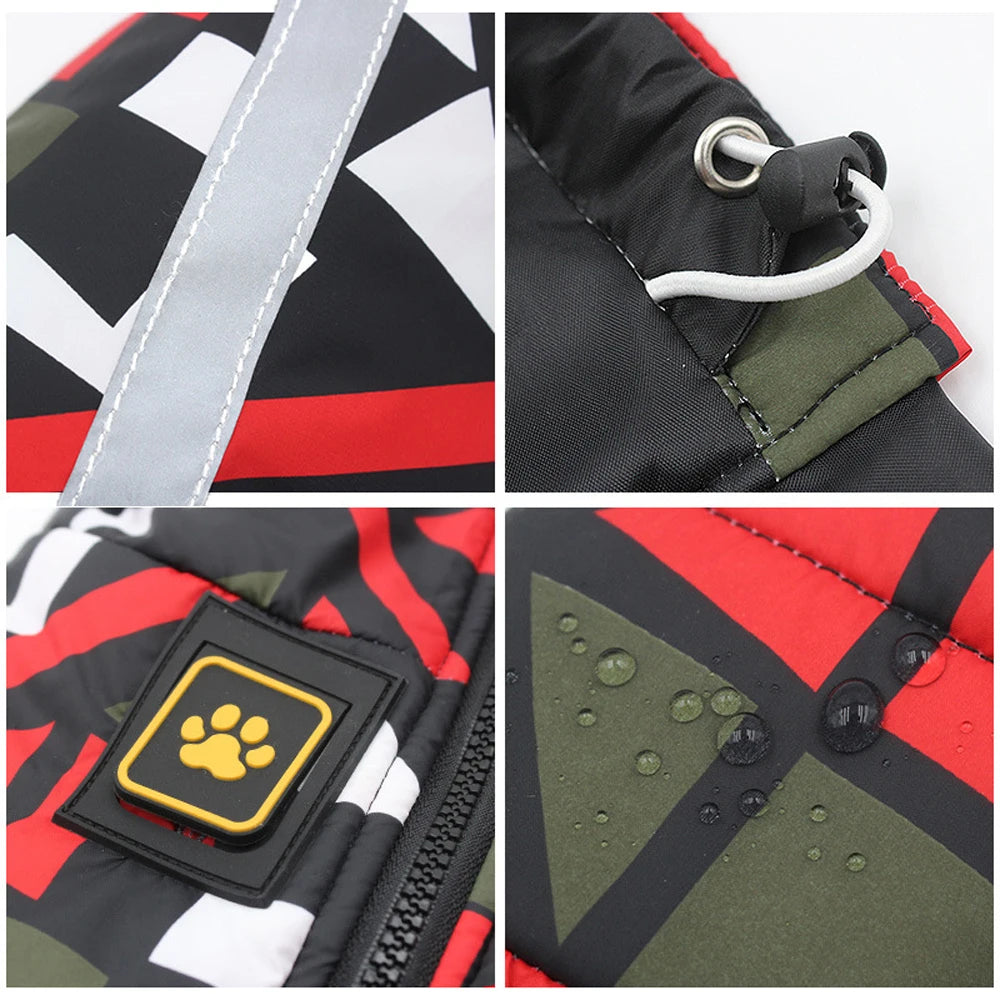 Wasserdichte Reflektierende Hundejacke – Warmer Gefütterter Wintermantel für Dobermann & Rottweiler