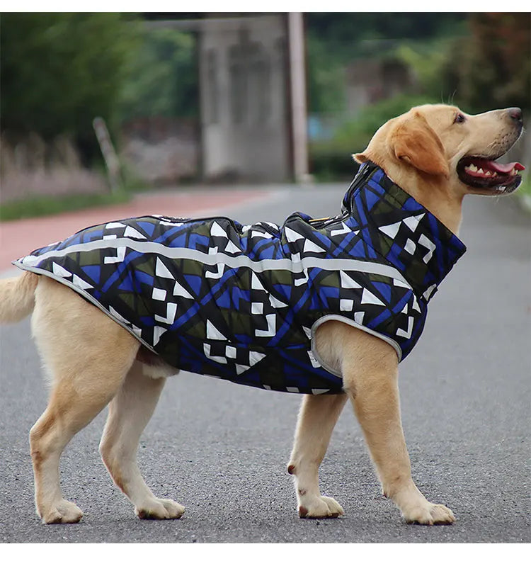 Wasserdichte Reflektierende Hundejacke – Warmer Gefütterter Wintermantel für Dobermann & Rottweiler