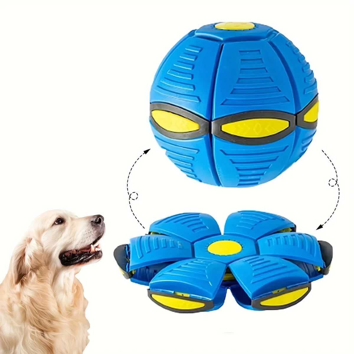 Fliegende Untertasse & Hüpfball Hundespielzeug – Robustes Elastisches Apportier- & Bewegungsspielzeug für Outdoor-Aktivitäten und Training