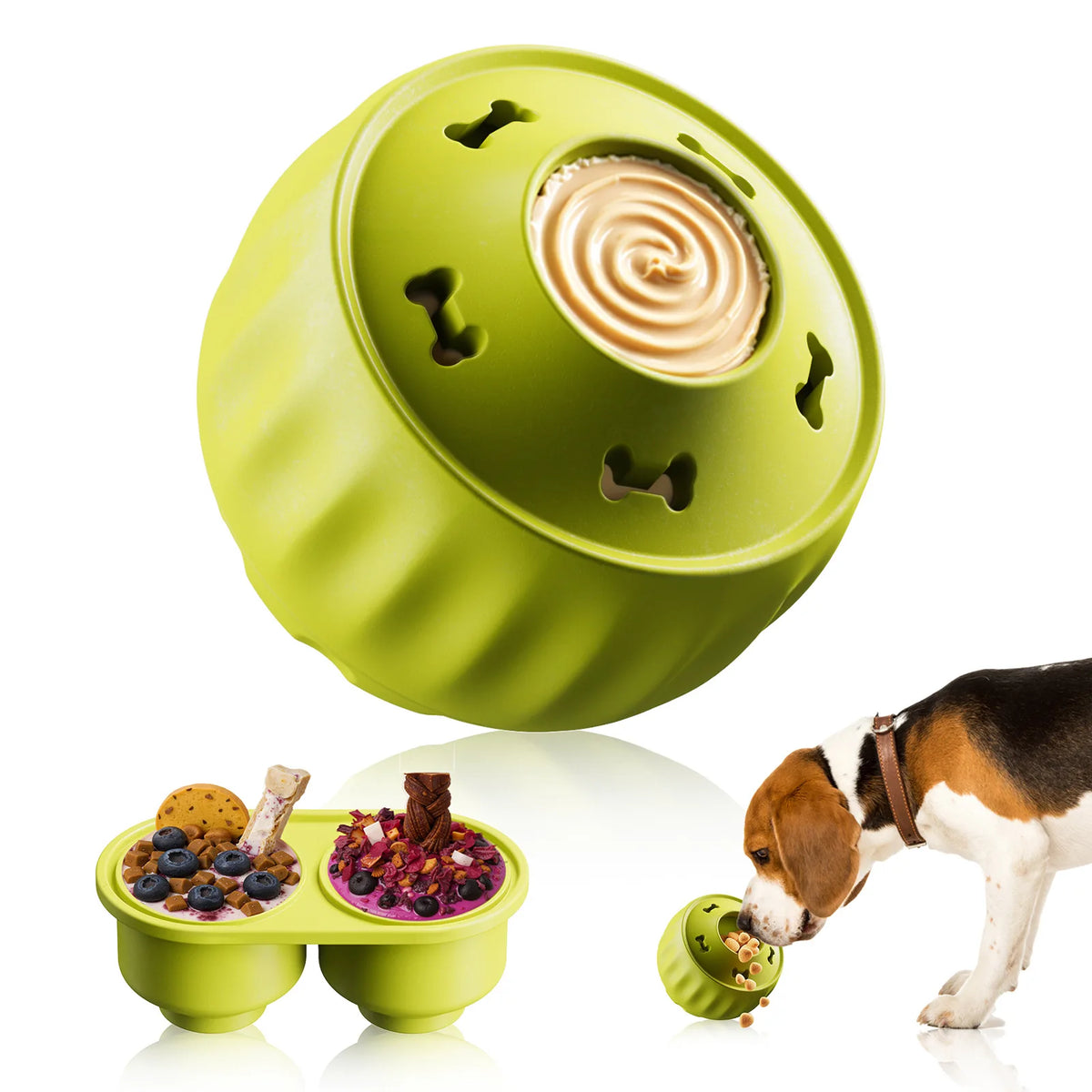 Interaktive Silikon-Leckerli-Form für Hunde – Beschäftigungsspielzeug für Gefrorene Sommer-Snacks, Langsames Lecken & Welpen-Enrichment