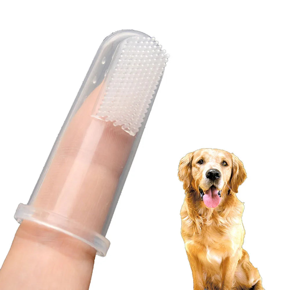Weiche Silikon-Fingerzahnbürste für Hunde – Zahnpflegebürste zur Reinigung für Kleine & Große Hunde