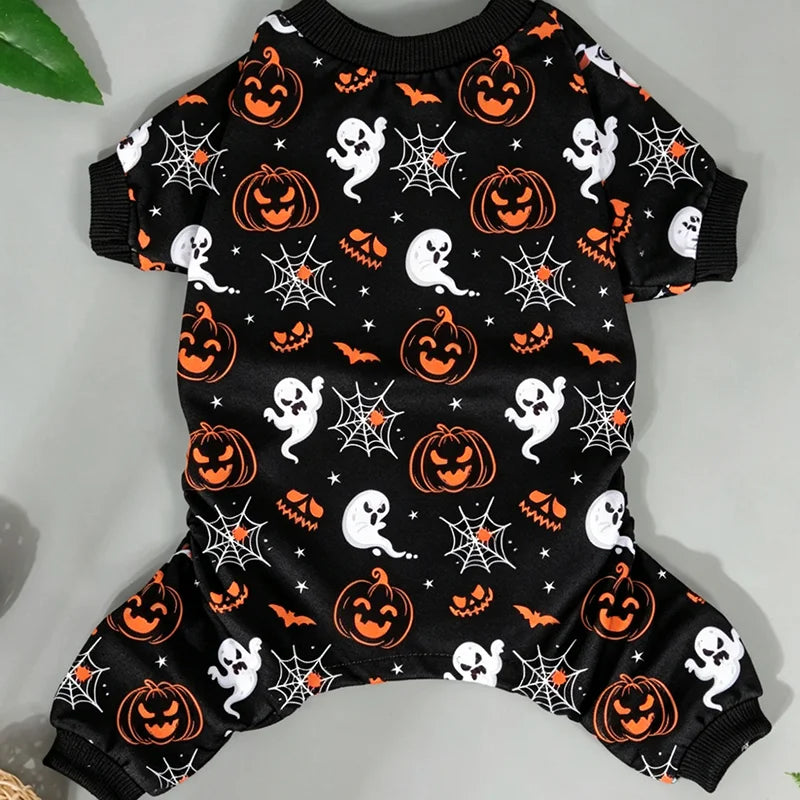 Halloween-Pyjama für Mittelgroße Hunde – Elastischer Lustiger Hunde-Kostüm-Pyjama