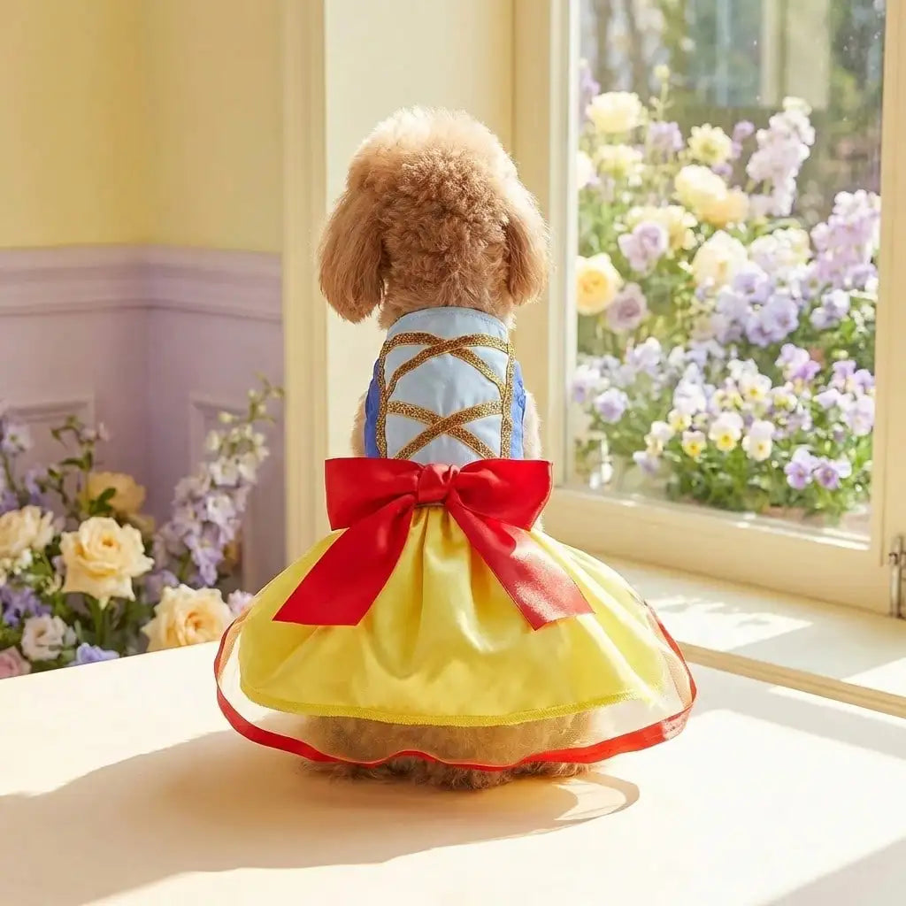 Schneeprinzessin-Kleid für Hunde – Festliches Weihnachtskostüm für Kleine Hunde & Welpen