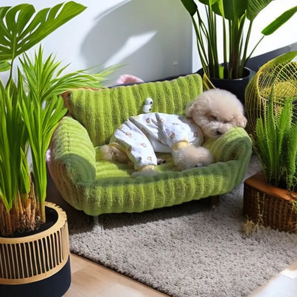 Warmes Winter Welpen-Sofabett & Gemütliches Haustierbett – Weiches Gepolstertes Katzennest und Schlafmatte für Welpen, Kleine Hunde & Katzen