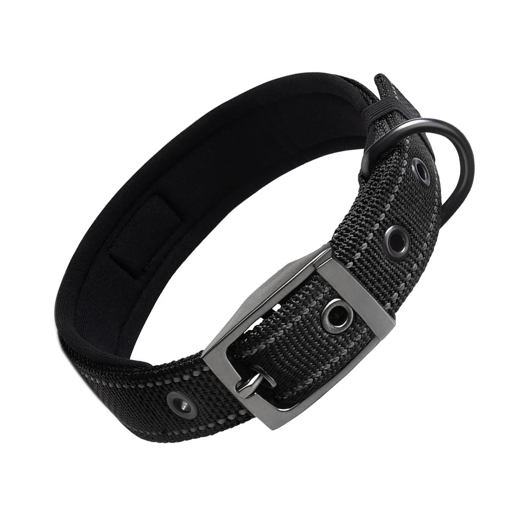 Reflektierendes Gestreiftes Nylon-Haustierhalsband – Ausbruchsicheres Weich Gepolstertes Halsband mit Schnellverschluss für Katzen sowie Kleine, Mittelgroße & Große Hunde