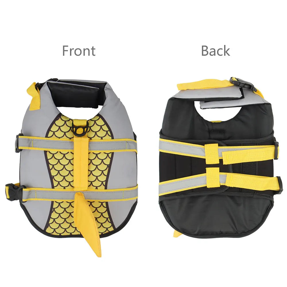 Hai-Schwimmweste für Hunde – Schuppen-Design mit Geschirr für Sommer & Wasserabenteuer