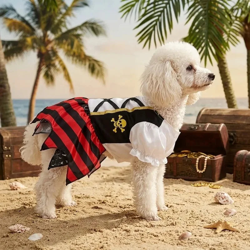 Piraten-Tutu-Kleid für Hunde & Katzen – Halloween-Kostüm für Kleine & Mittelgroße Haustiere
