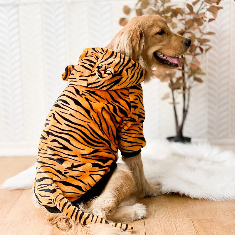 Warmer Fleece-Hundepyjama mit Kapuze – Gemütlicher Wintermantel für Mittelgroße & Große Hunde