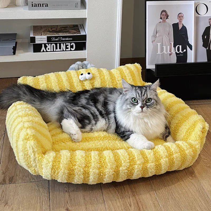 Warmes Winter Welpen-Sofabett & Gemütliches Haustierbett – Weiches Gepolstertes Katzennest und Schlafmatte für Welpen, Kleine Hunde & Katzen