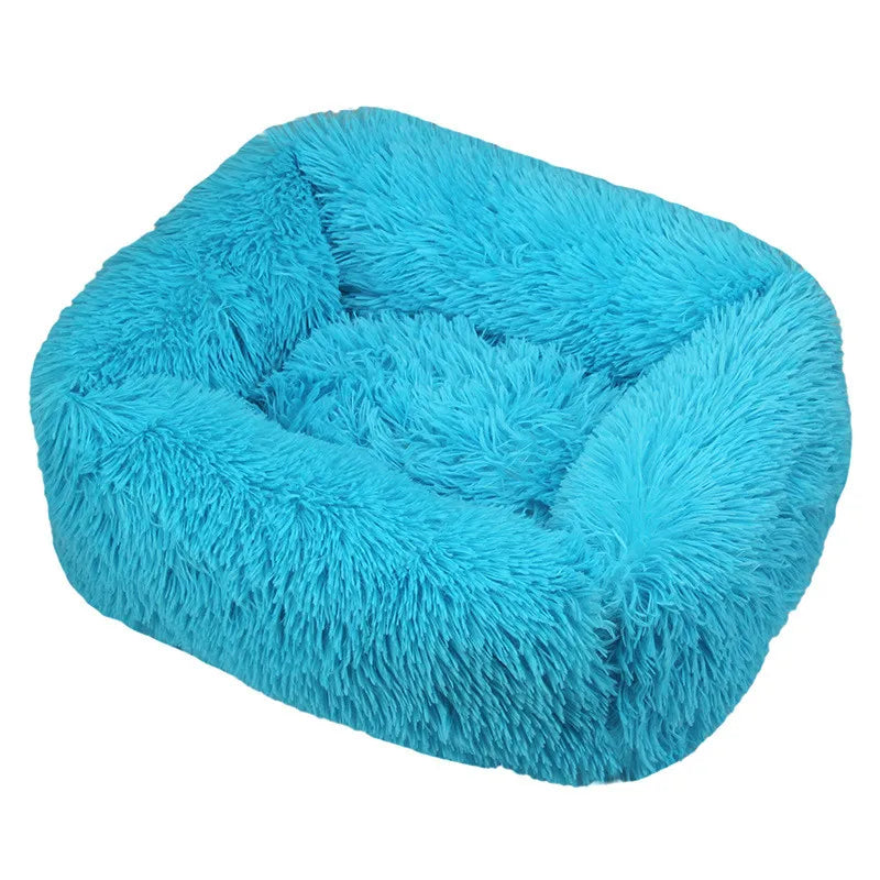 Luxuriöses Plüsch-Hundebett – Waschbares Quadratisches Kuschelbett für Kleine bis Große Hunde
