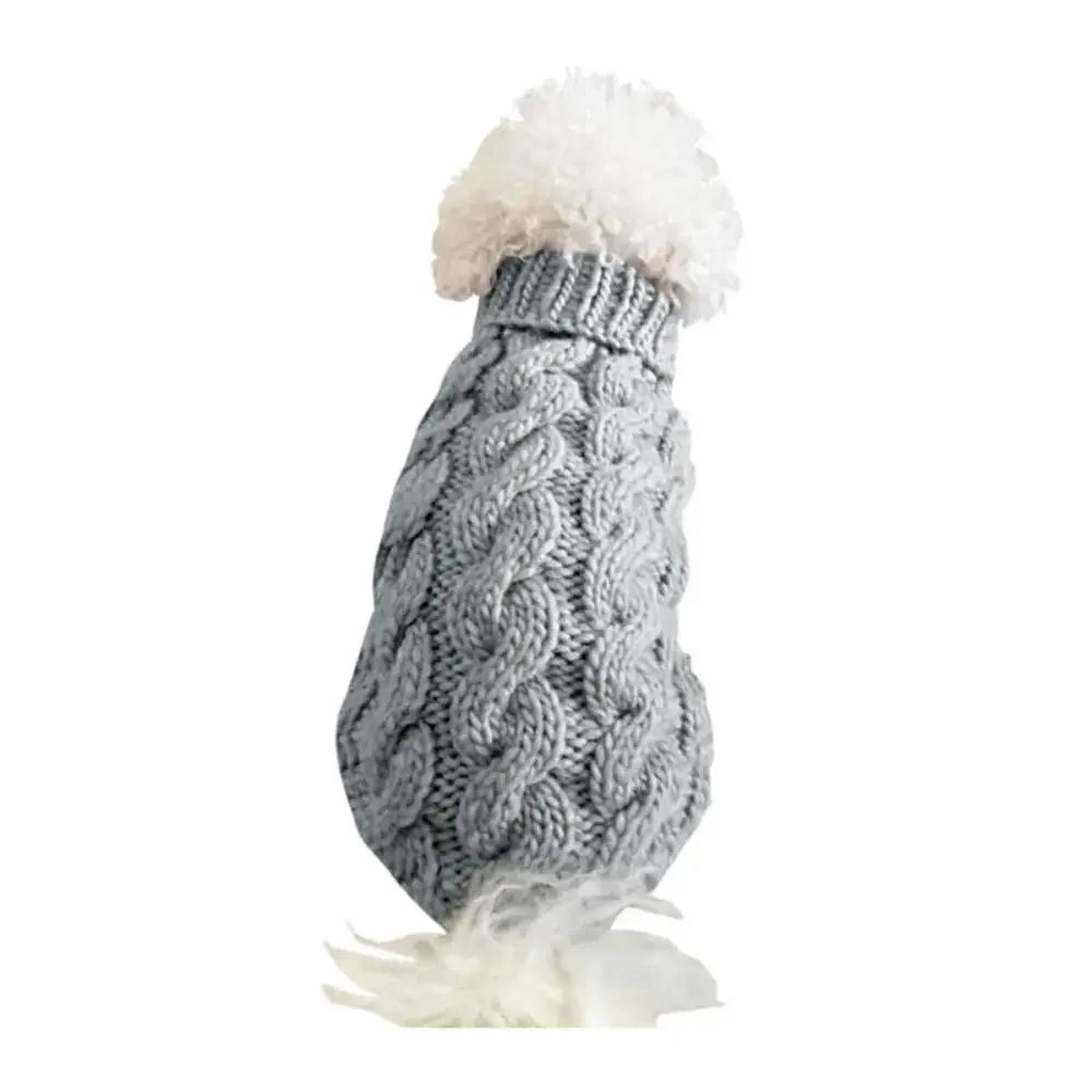 Zopfmuster-Hundepullover – Warmer Einfarbiger Strickpullover für Kleine Hunde & Welpen