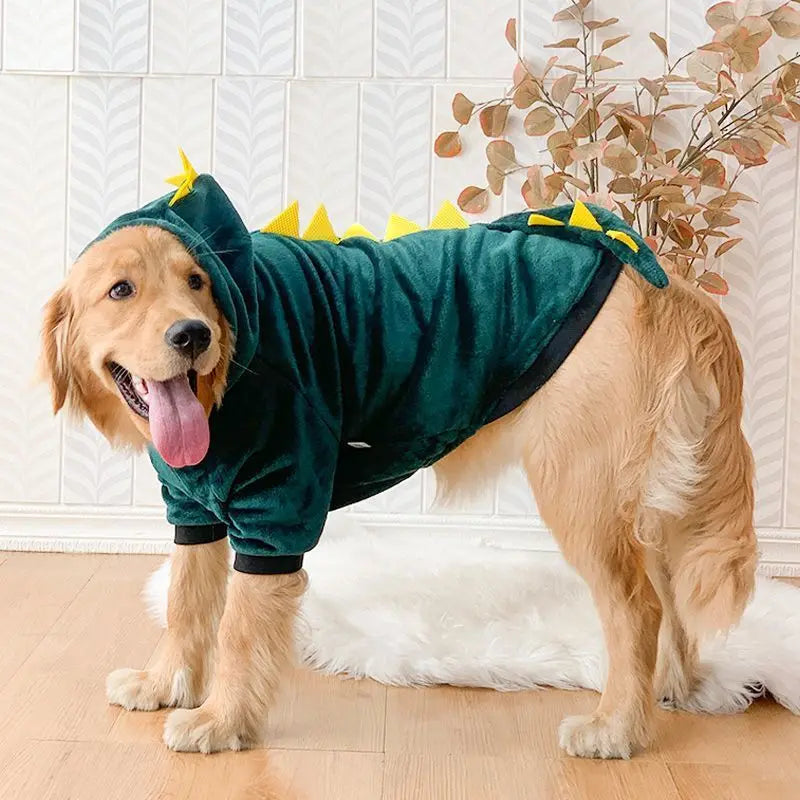 Warmer Fleece-Hundepyjama mit Kapuze – Gemütlicher Wintermantel für Mittelgroße & Große Hunde