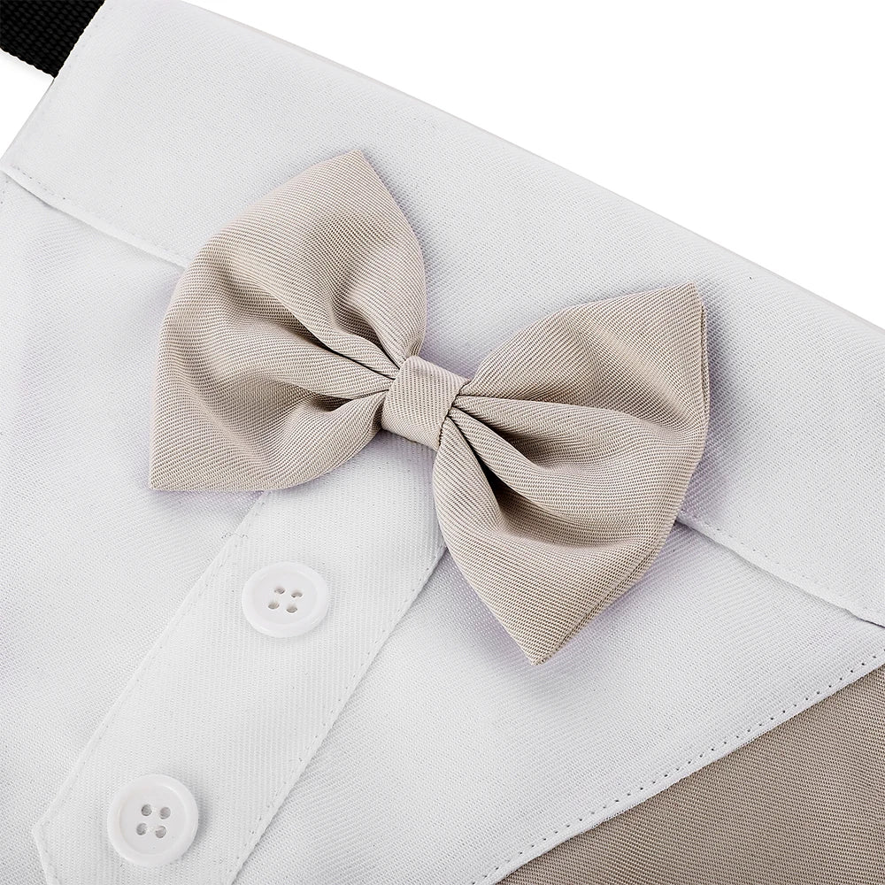 Formeller Hunde-Smoking mit Bandana – Eleganter Fliegen-Anzug für Hochzeit & Party
