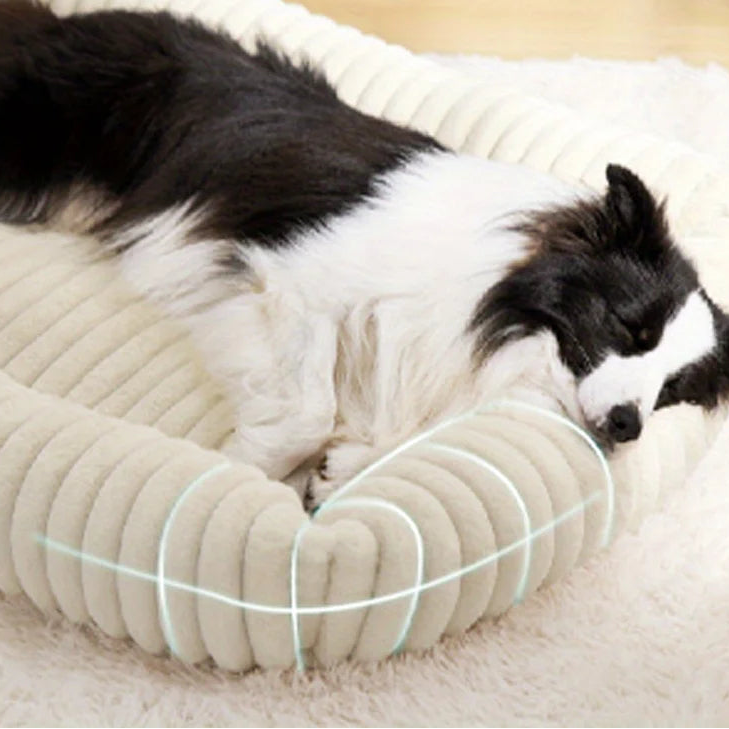 Orthopädisches Plüsch Hundebett mit Hochelastischer Stützpolsterung – Flauschige Ganzjahres Haustiermatratze für Mittelgroße Große Hunde & Schlafzimmer