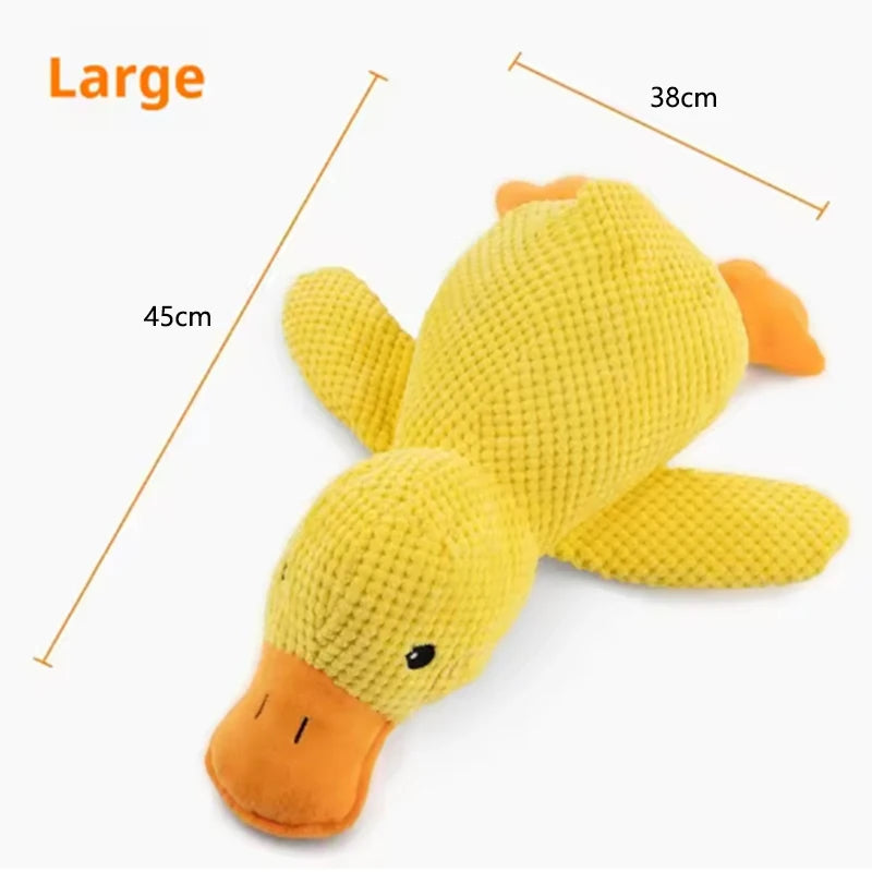 Gelbes Enten-Plüschspielzeug zum Kuscheln für Hunde – Weicher Interaktiver Schlafbegleiter & Kuschelpuppe für Welpen und Hunde