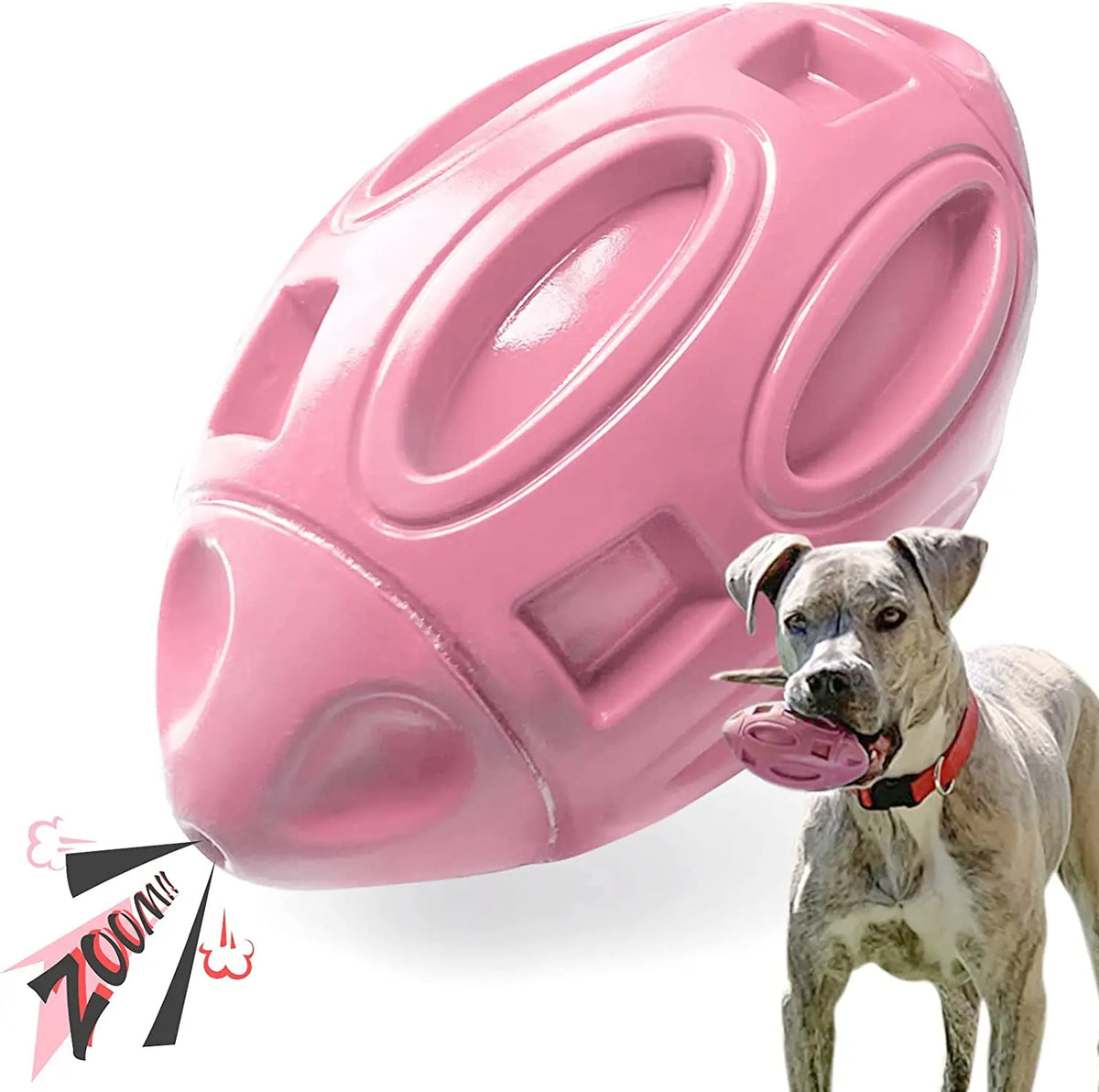 Robuster Quietschender Gummi-Kauball für Hunde – Zahnreinigungs- & Kauspielzeug für Starke Kauer, Mittelgroße Große Hunde & Welpen