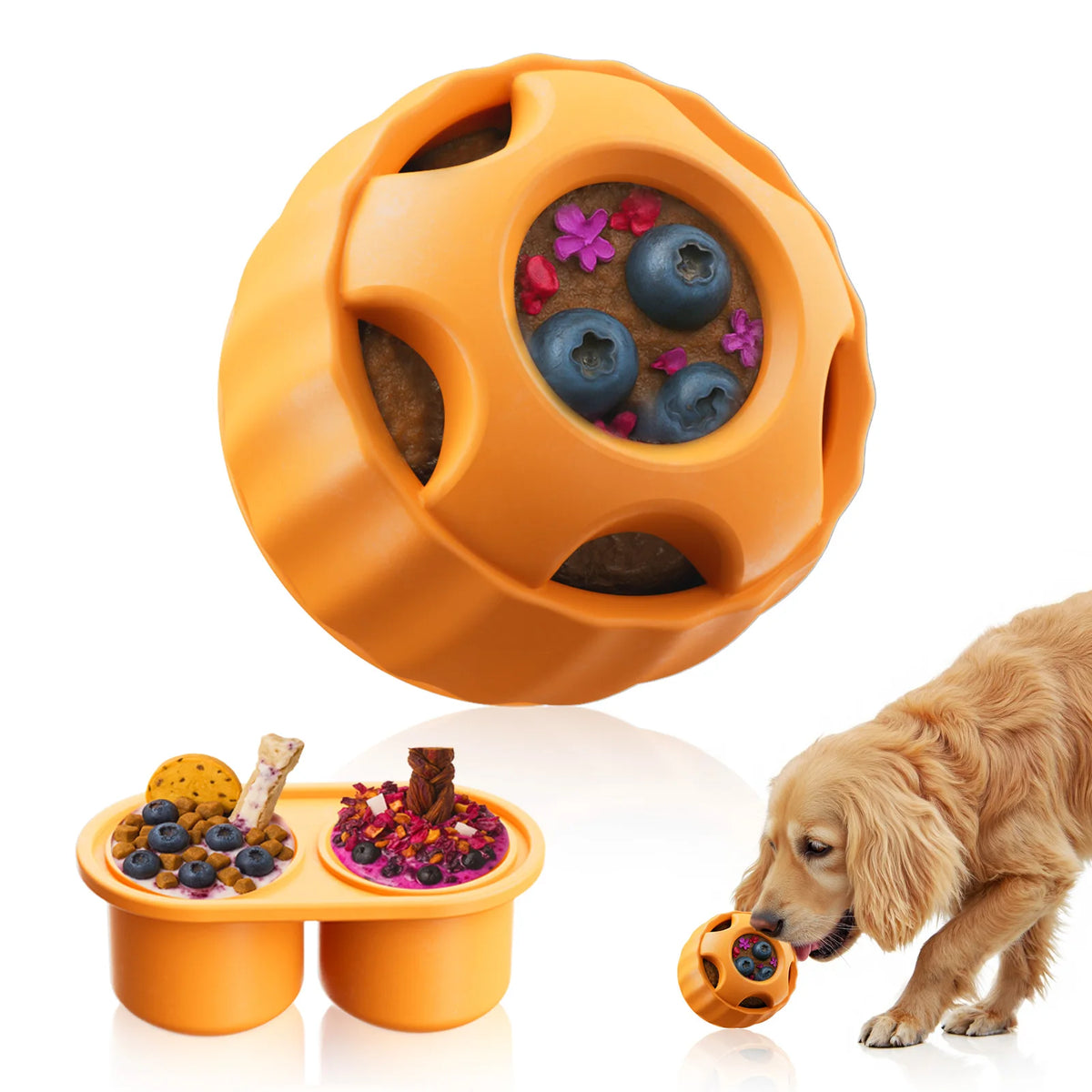 Interaktive Silikon-Leckerli-Form für Hunde – Beschäftigungsspielzeug für Gefrorene Sommer-Snacks, Langsames Lecken & Welpen-Enrichment