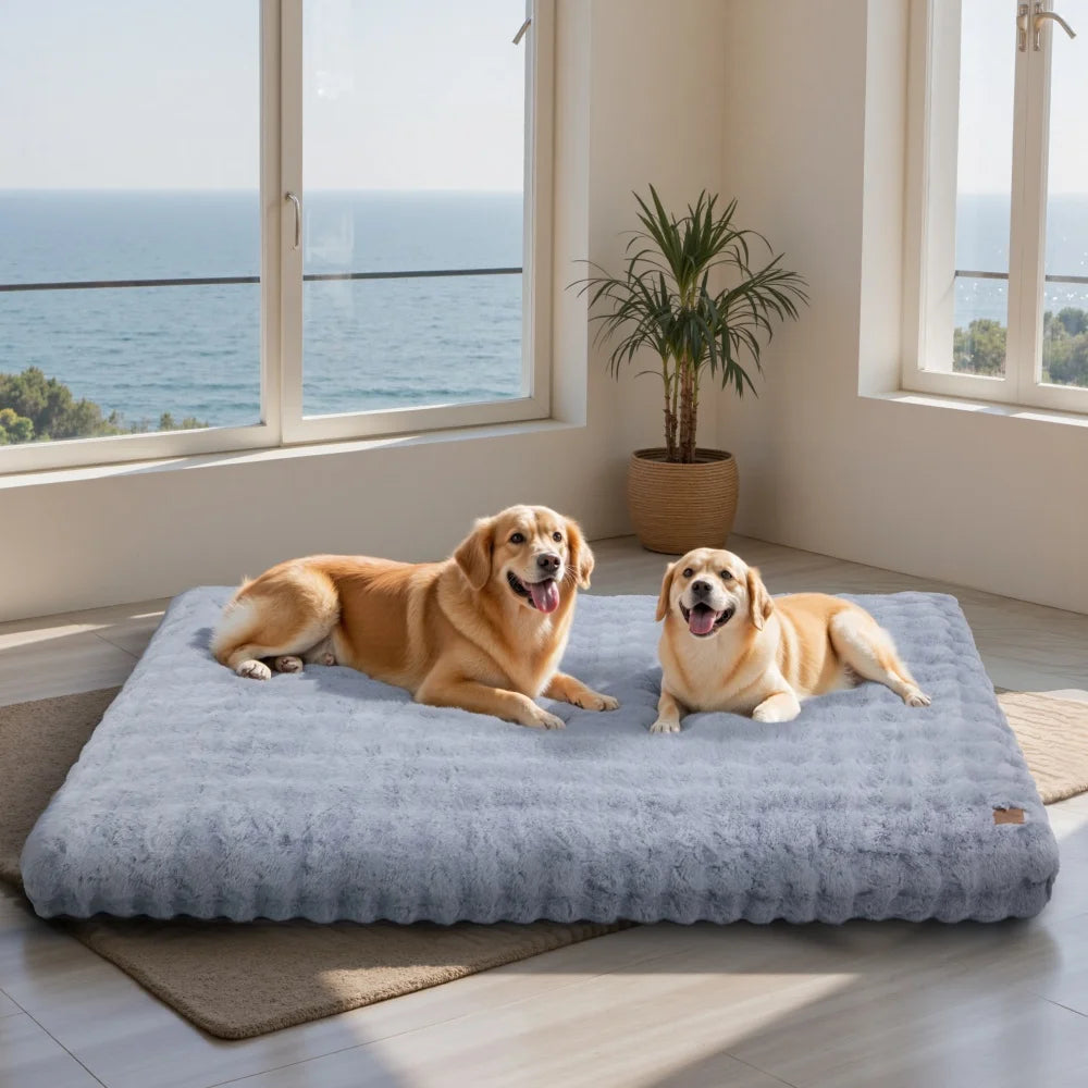 Ultra Plüsch Weiches Hundebett & Waschbares Haustierkissen – Gemütliche Welpenmatratze und Schlafmatte für Kleine Mittlere Große Hunde