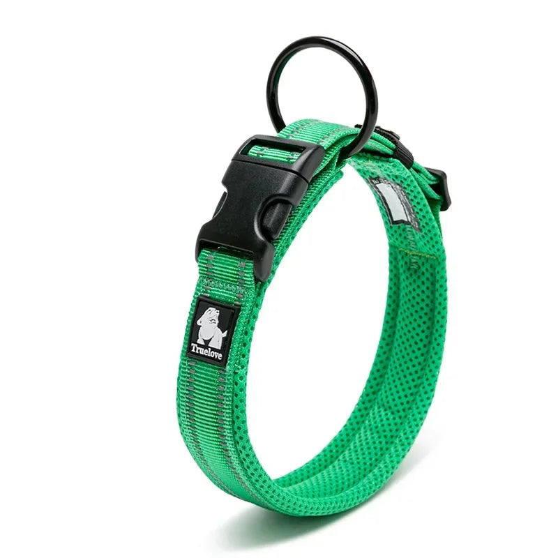 Hundehalsband mit 3M-Reflektoren – Verstellbares Gepolstertes Nylonhalsband mit Netzgewebe für Alle Hunderassen & Wetterbedingungen