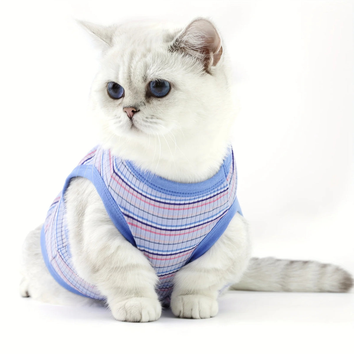 Rosa Geripptes Hunde-Tanktop – Weiches Ärmelloses Shirt für Kleine Hunde & Chihuahuas