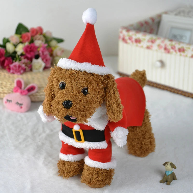 Weihnachtsmann-Overall für Kleine Hunde & Katzen – Süßes Weihnachts-Cosplay-Kostüm