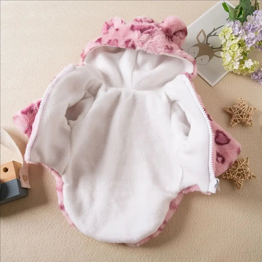 Leoparden-Fleece-Hoodie für Hunde – Warmer Wintermantel für Französische Bulldoggen & Kleine Hunde