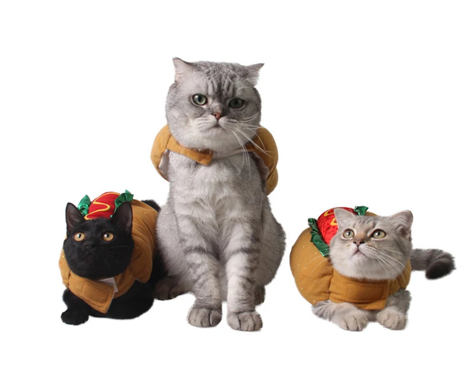 Hot-Dog-Kostüm für Hunde & Katzen – Verstellbares Würstchen-Outfit für Dackel & Welpen