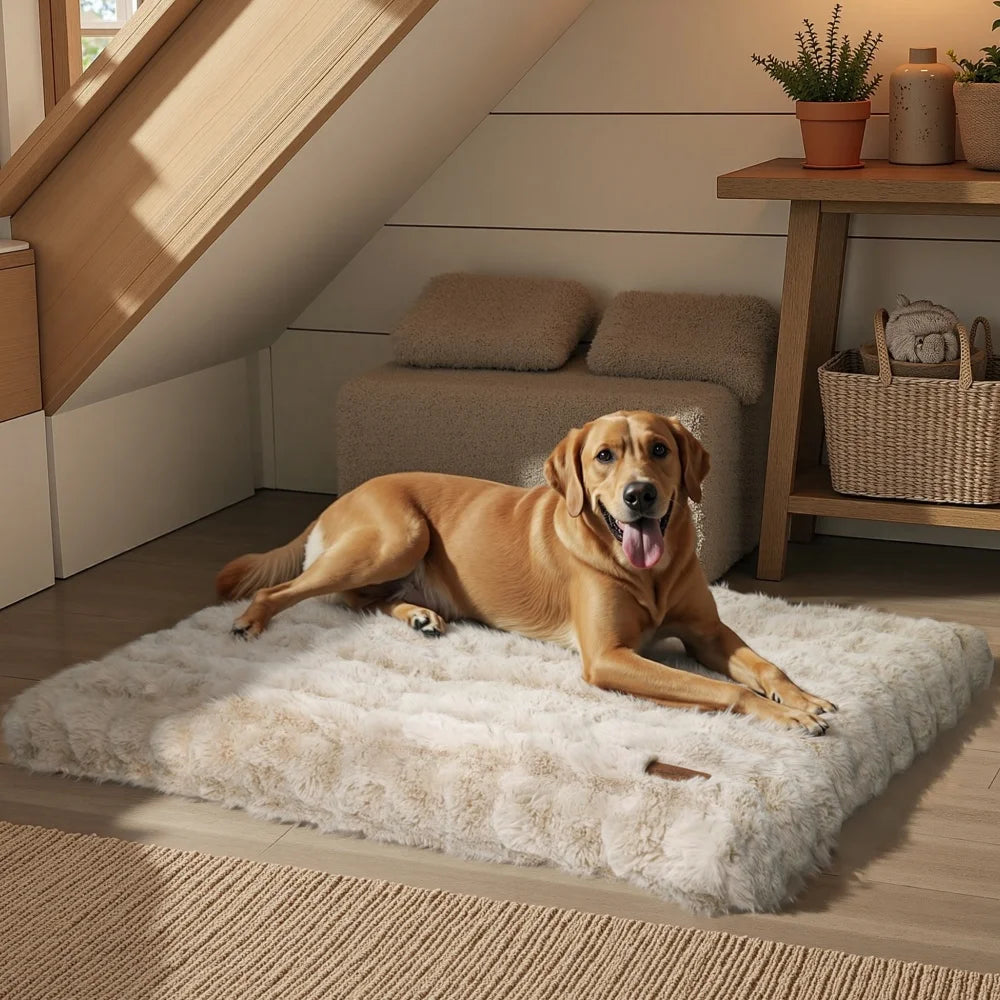 Ultra Plüsch Weiches Hundebett & Waschbares Haustierkissen – Gemütliche Welpenmatratze und Schlafmatte für Kleine Mittlere Große Hunde