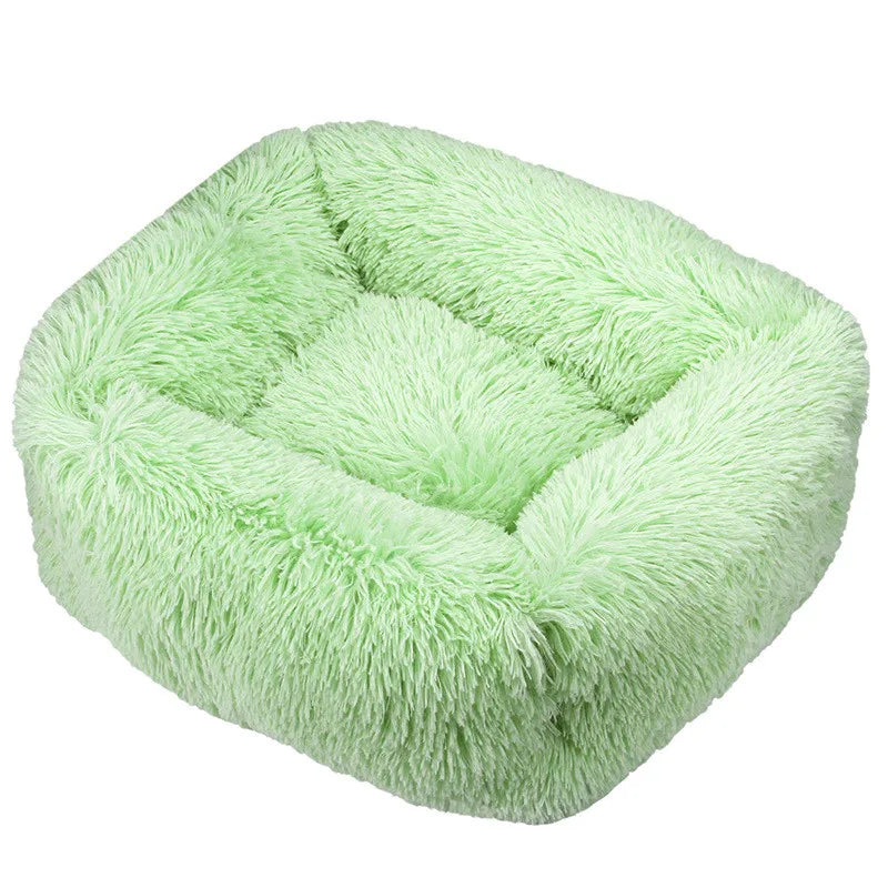 Luxuriöses Plüsch-Hundebett – Waschbares Quadratisches Kuschelbett für Kleine bis Große Hunde